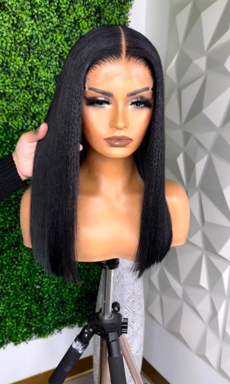 Straight Human Hair Bob Lace Front Wig