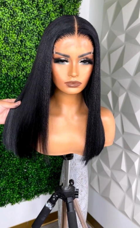 Straight Human Hair Bob Lace Front Wig