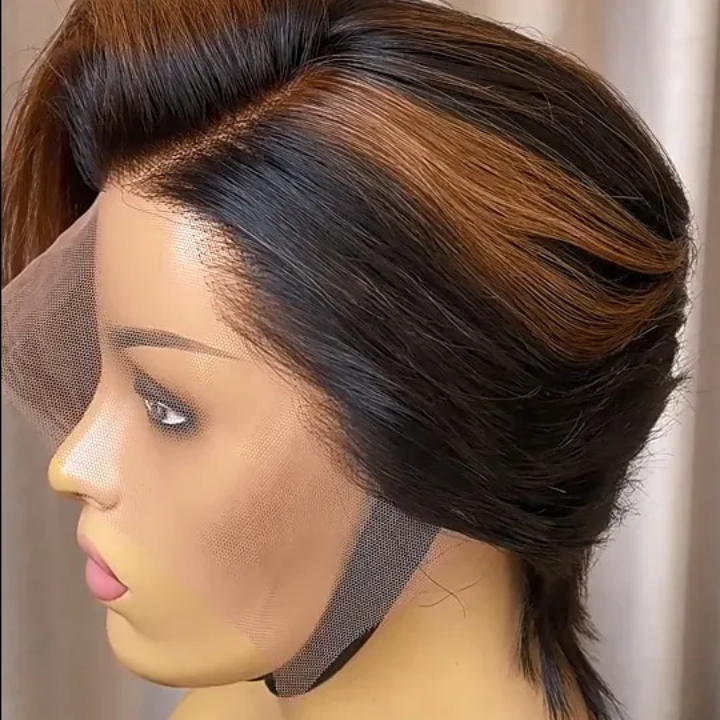 Ombre Brown Pixie Lace Front Wig