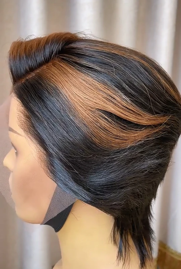 Ombre Brown Pixie Lace Front Wig