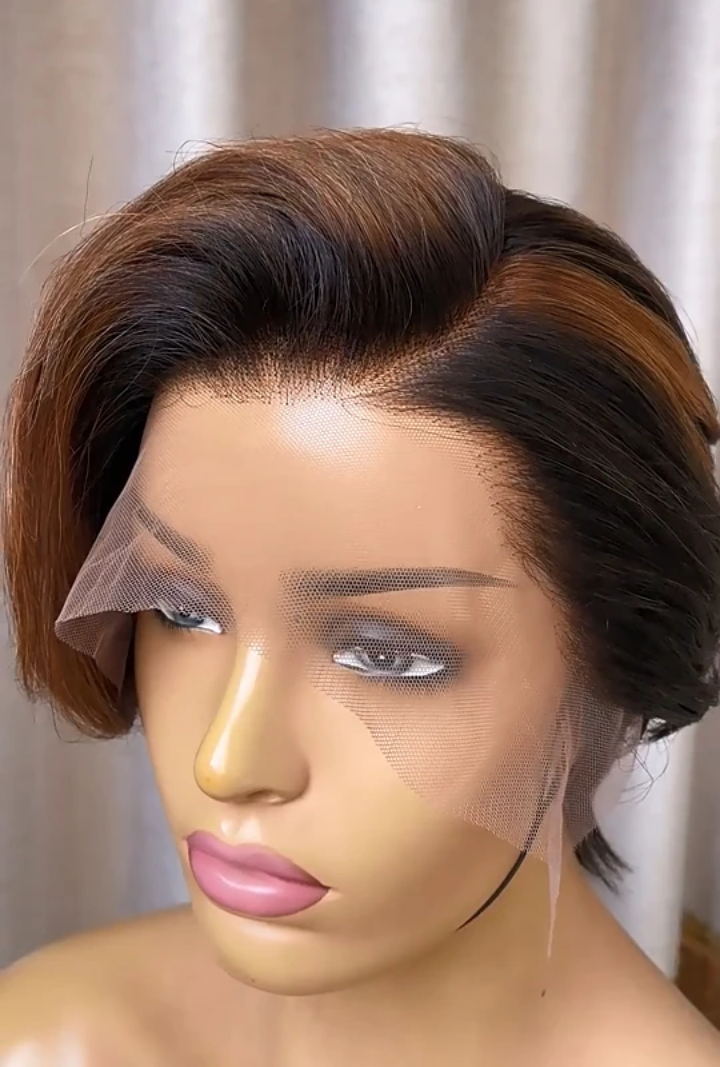 Ombre Brown Pixie Lace Front Wig