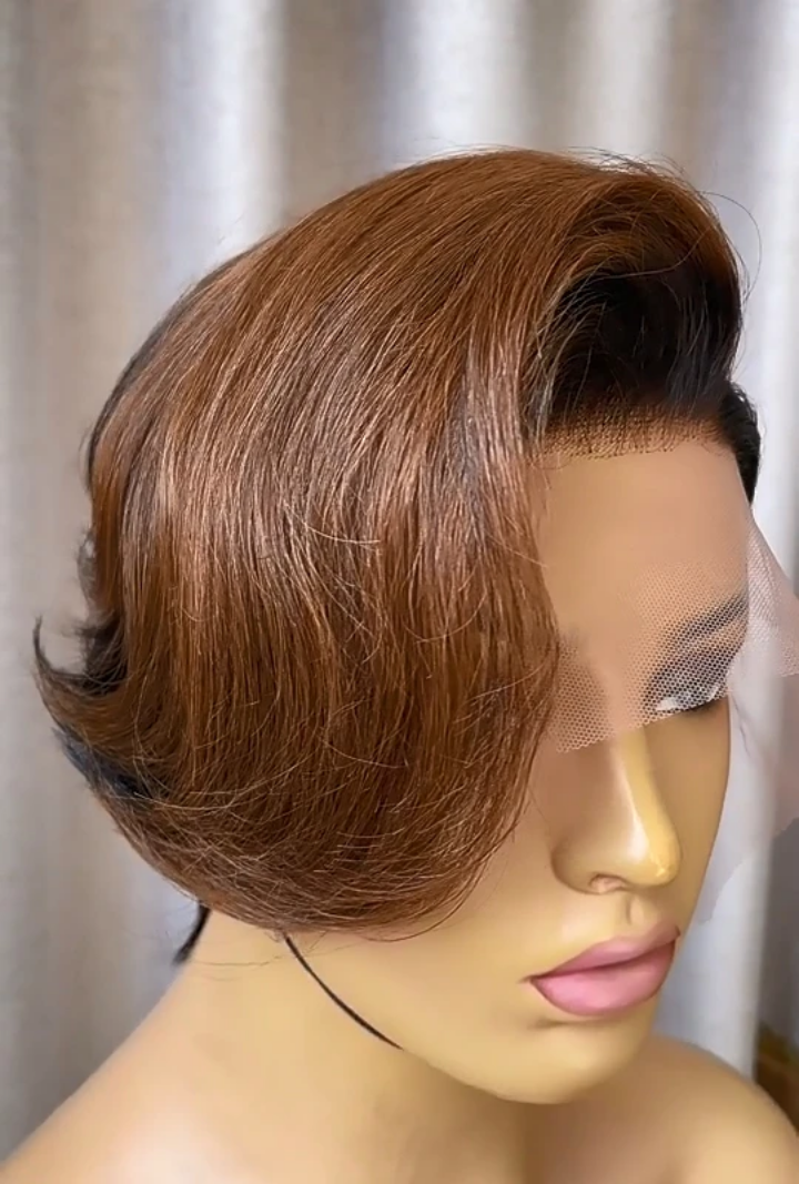 Ombre Brown Pixie Lace Front Wig