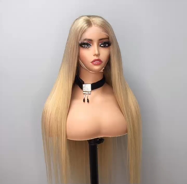 2 Tone Platinum Blonde Human Hair Lace Front Wig