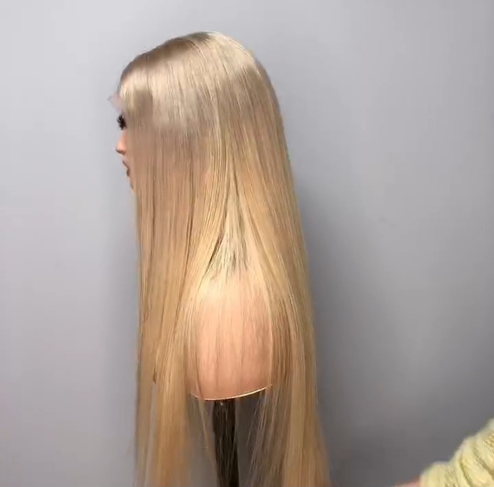 2 Tone Platinum Blonde Human Hair Lace Front Wig
