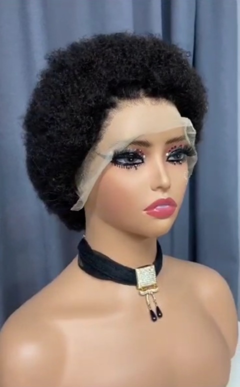 Afro Human Hair Lace Front Wig