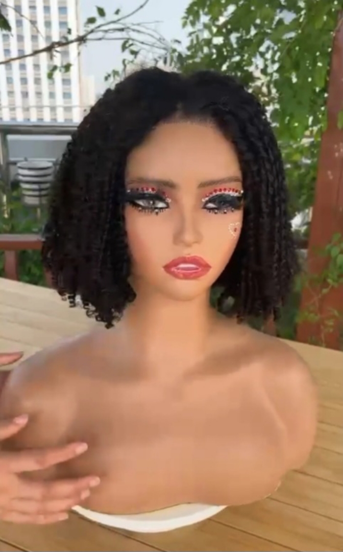 Pixie Curl Human Hair Bob Cut Lace Wig
