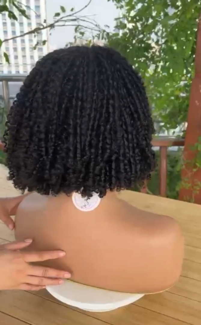 Pixie Curl Human Hair Bob Cut Lace Wig