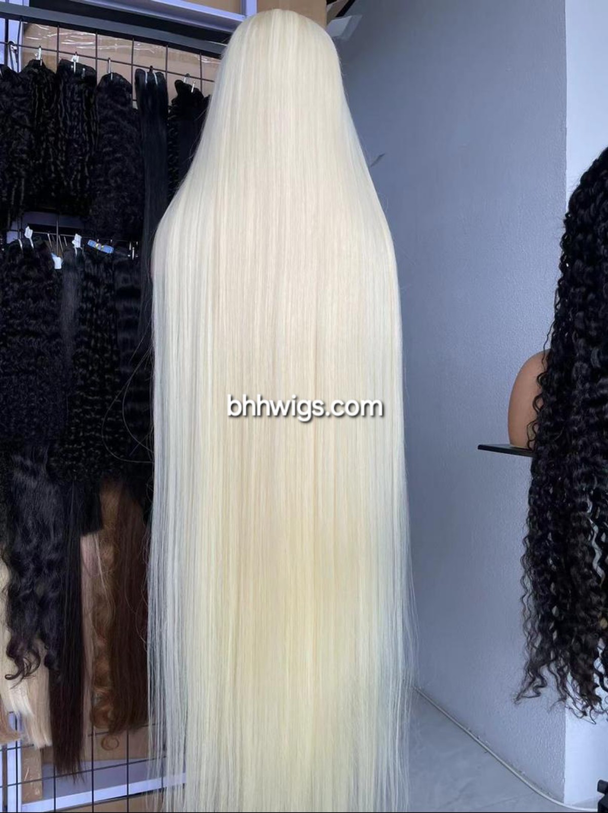 50 inch Blonde Human Hair Lace Front Wig