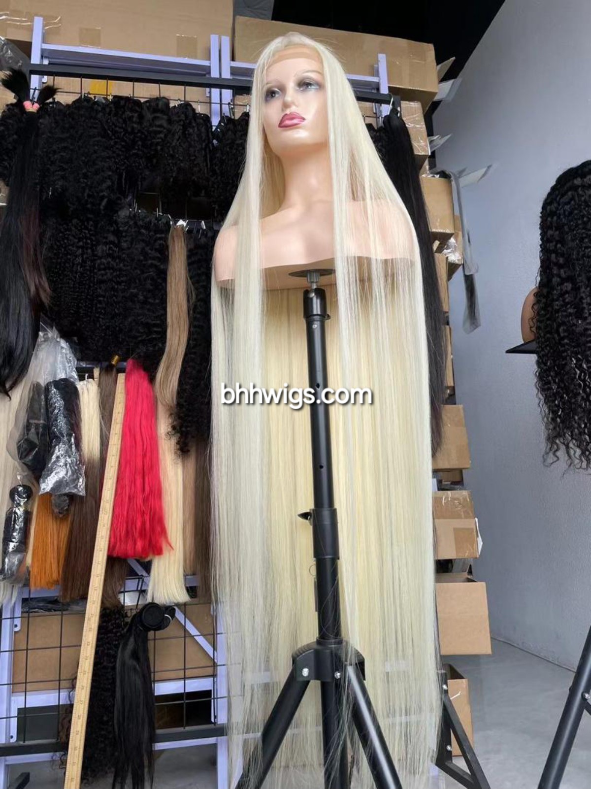 50 inch Blonde Human Hair Lace Front Wig