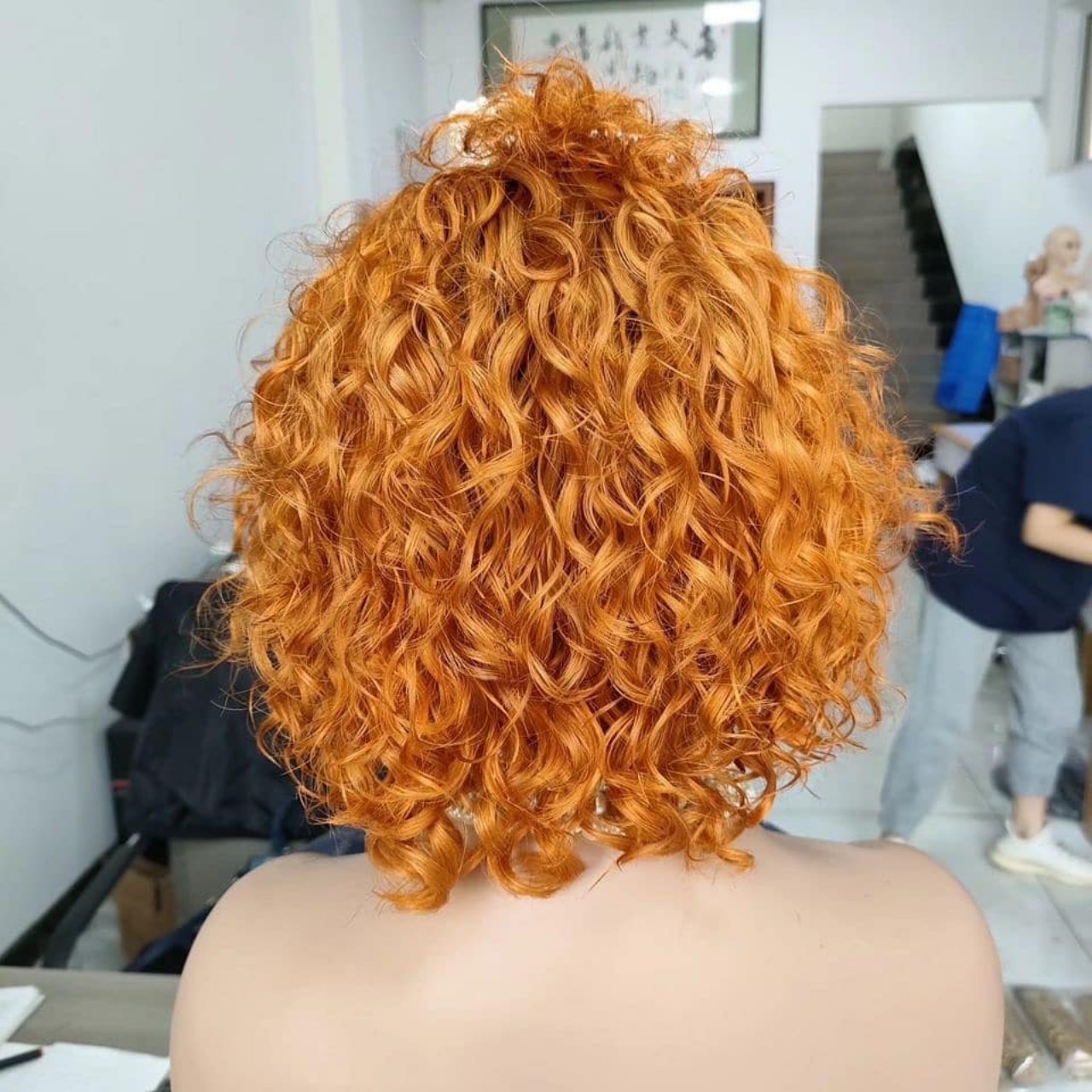 Orange Curly Pixie Cut Wig