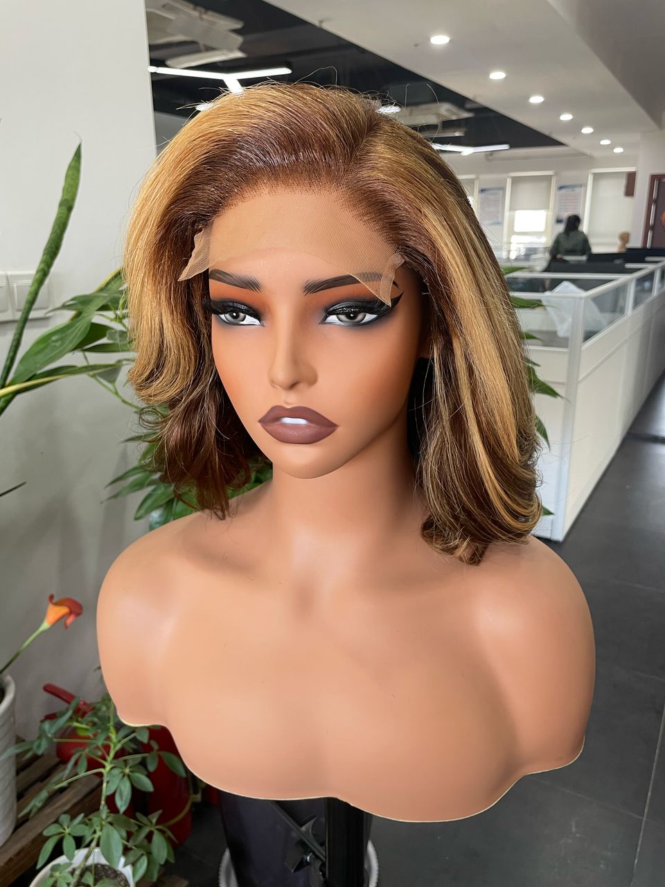 Blonde And Brown Bob Lace Front Wig