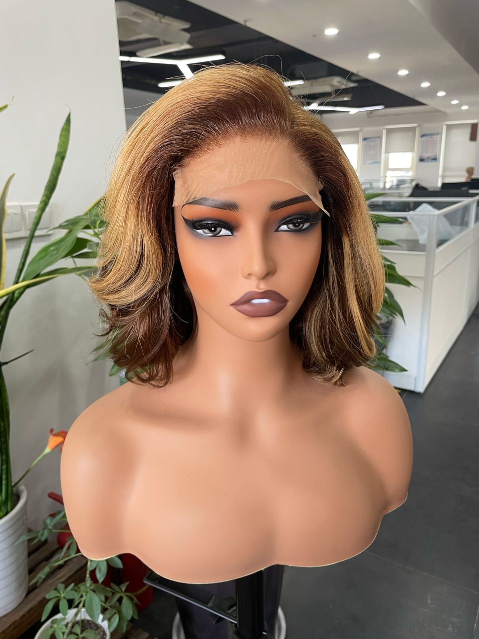 Blonde And Brown Bob Lace Front Wig