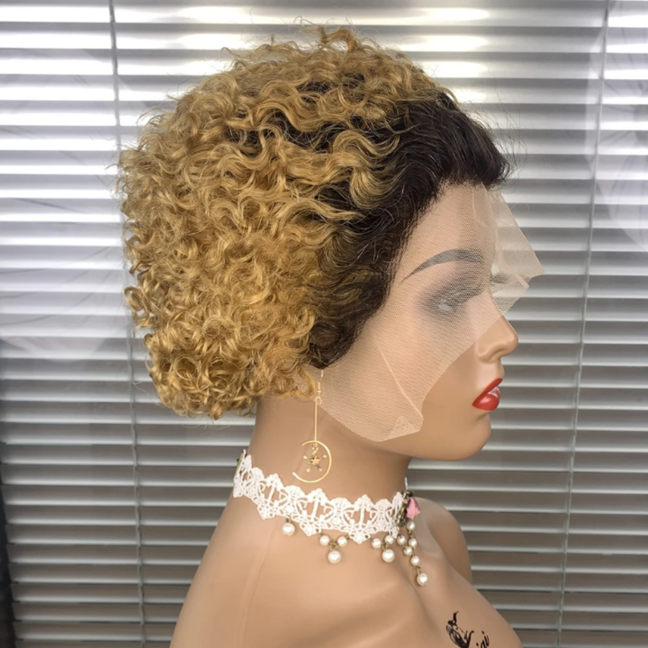 Curly Pixie Cut Human Hair Short Wig