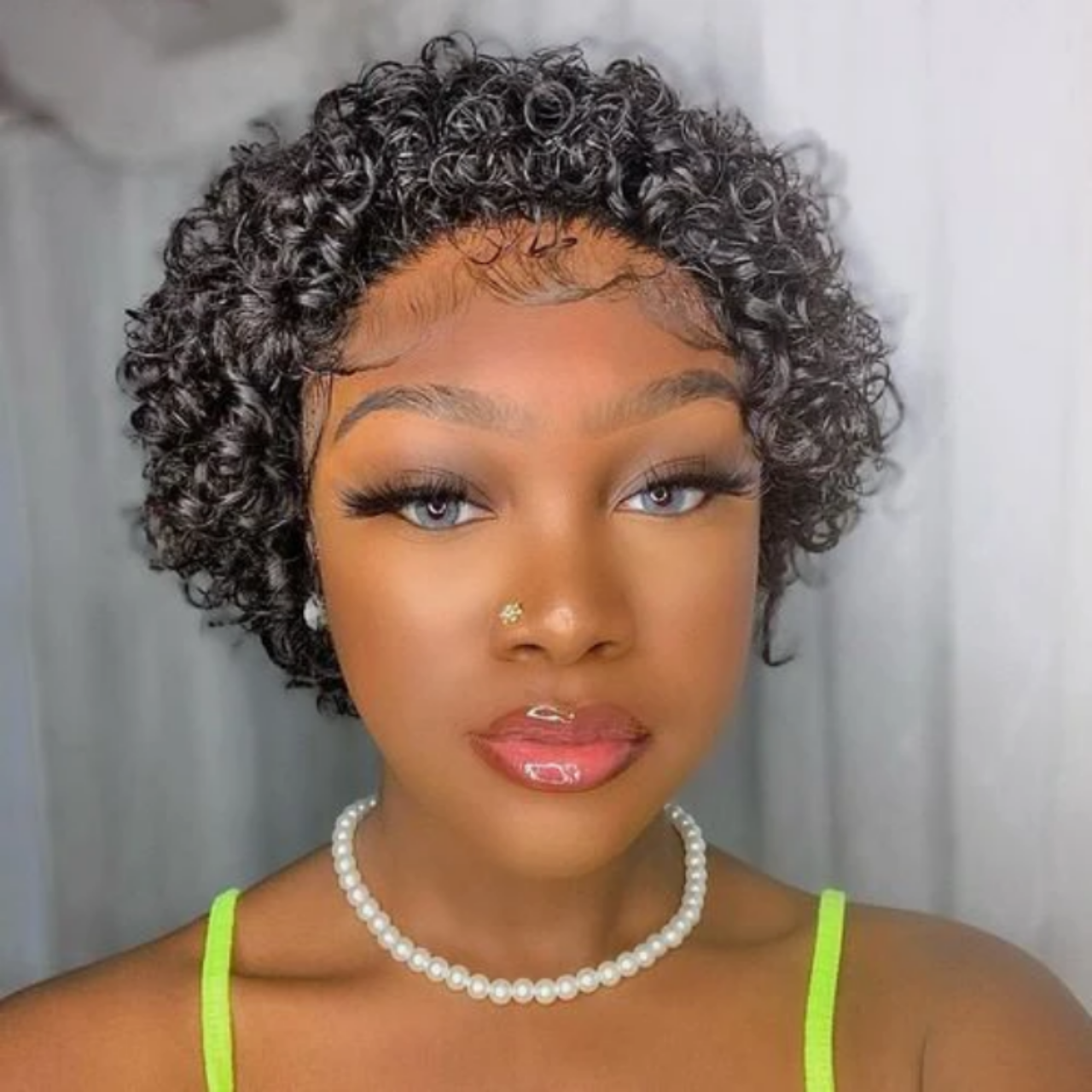 Curly Pixie Cut Human Hair Short Wig