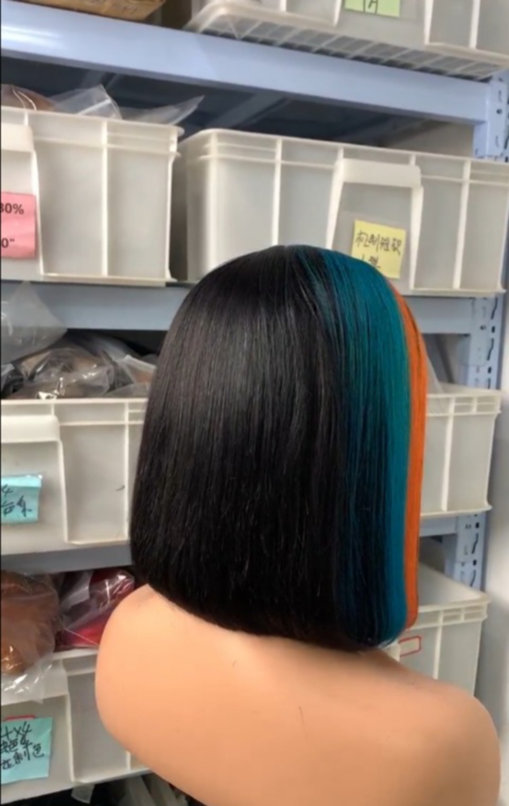 Vibrant Multi-Color Human Hair Bob Wig