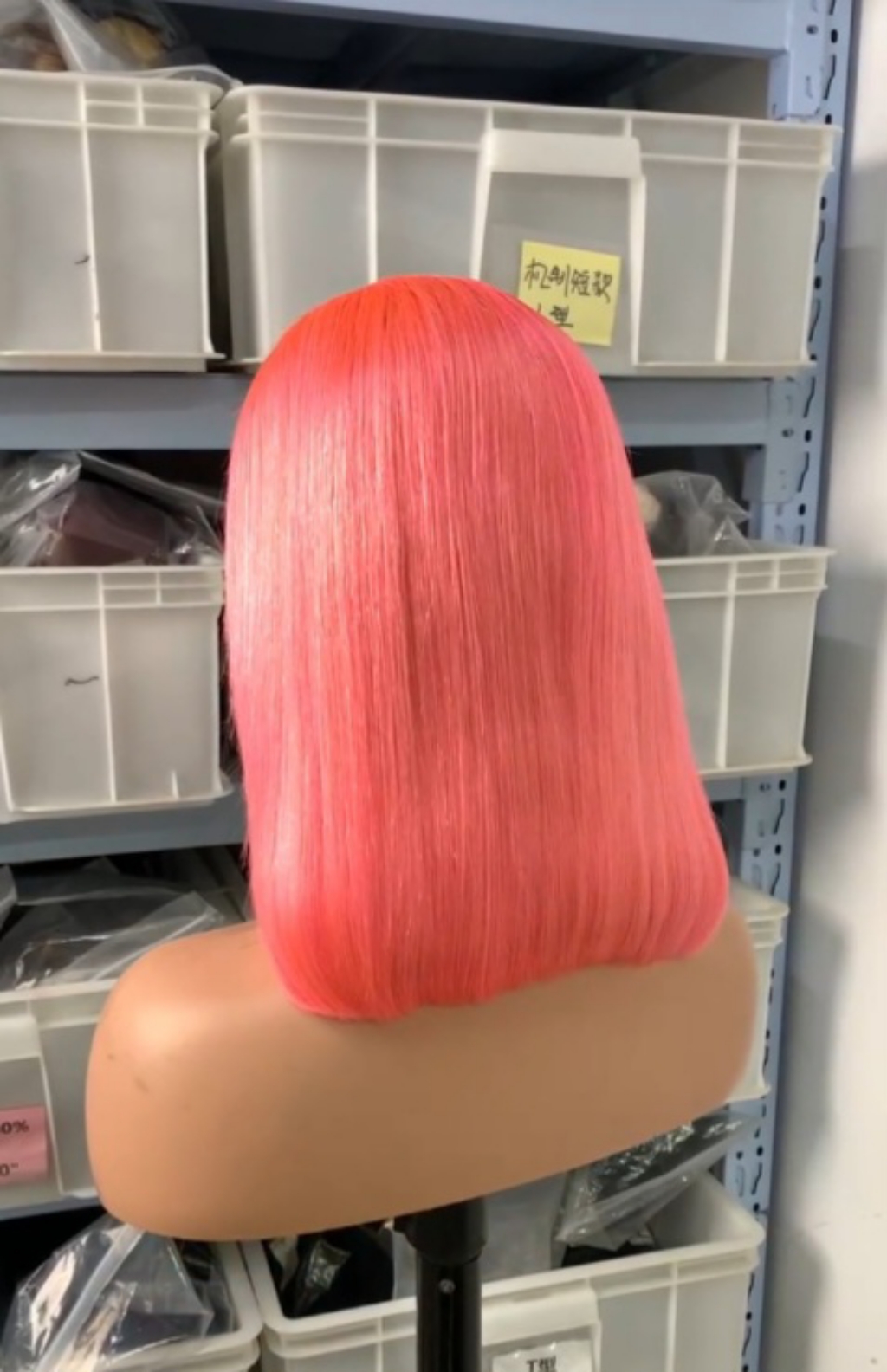 Pink Human Hair Bob Lace Front Wig