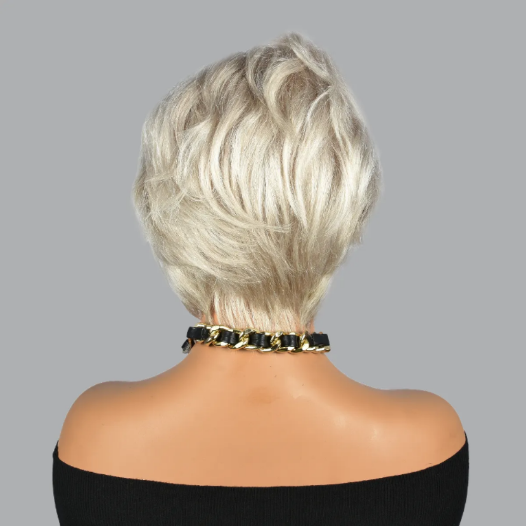 Platinum Blonde Short Bob Pixie Wig