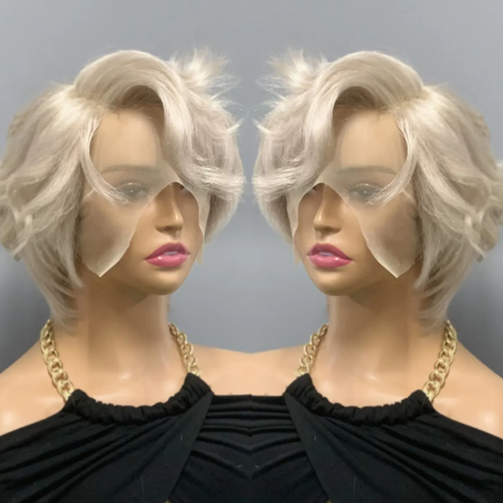 Platinum Blonde Short Bob Pixie Wig