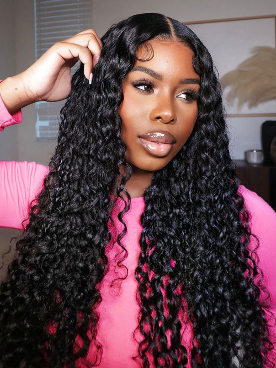 Burmese Curly Human Hair Lace Front Wig