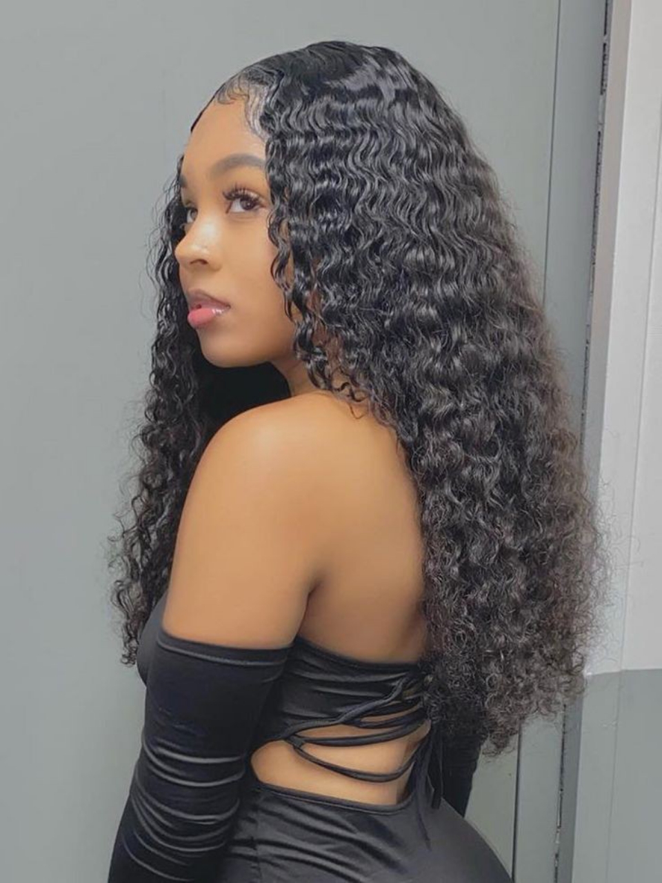Burmese Curly Human Hair Lace Front Wig