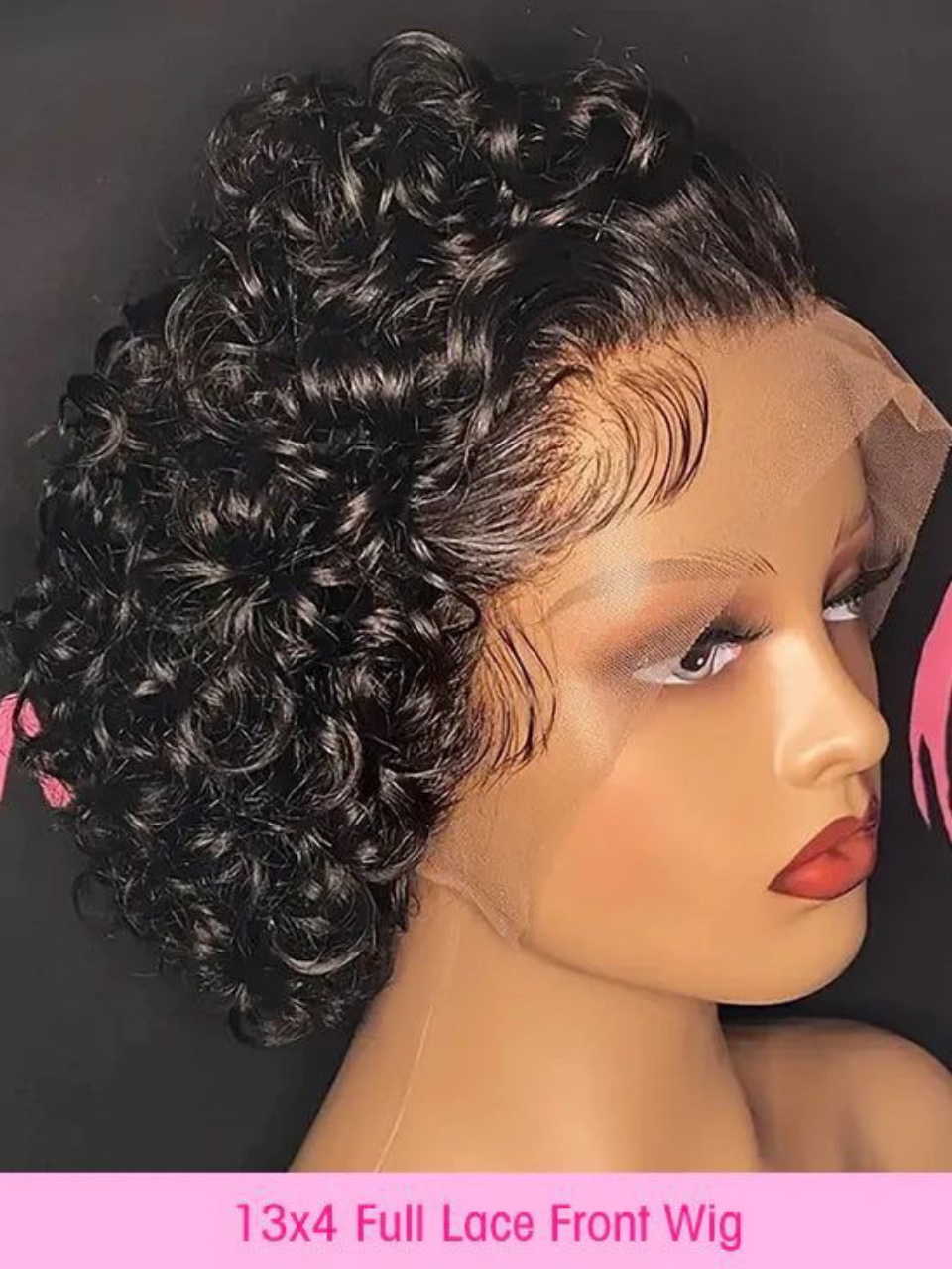 13x4 curly Full Lace Front Pixie Wig
