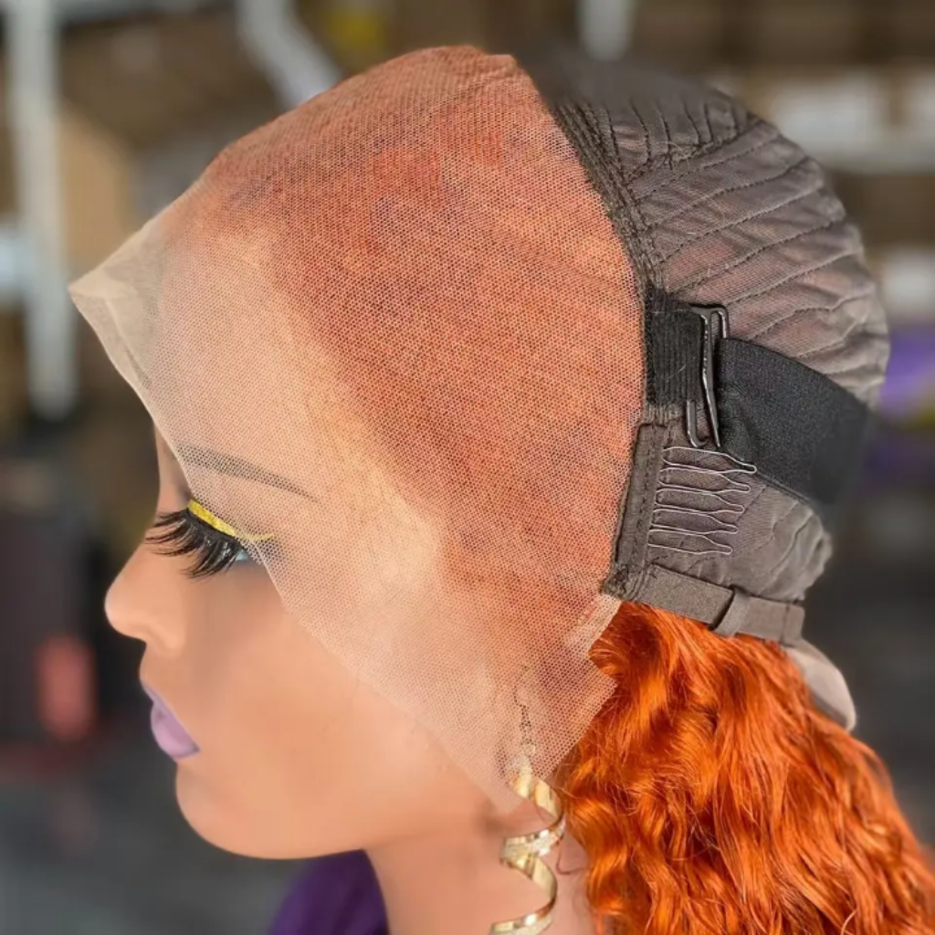 Curly Orange Human Hair Wig