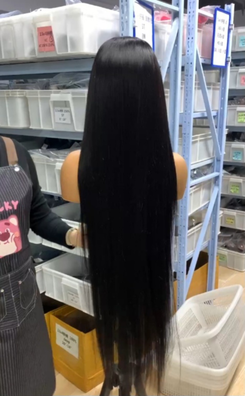 Bone Straight Human Hair Black Wig