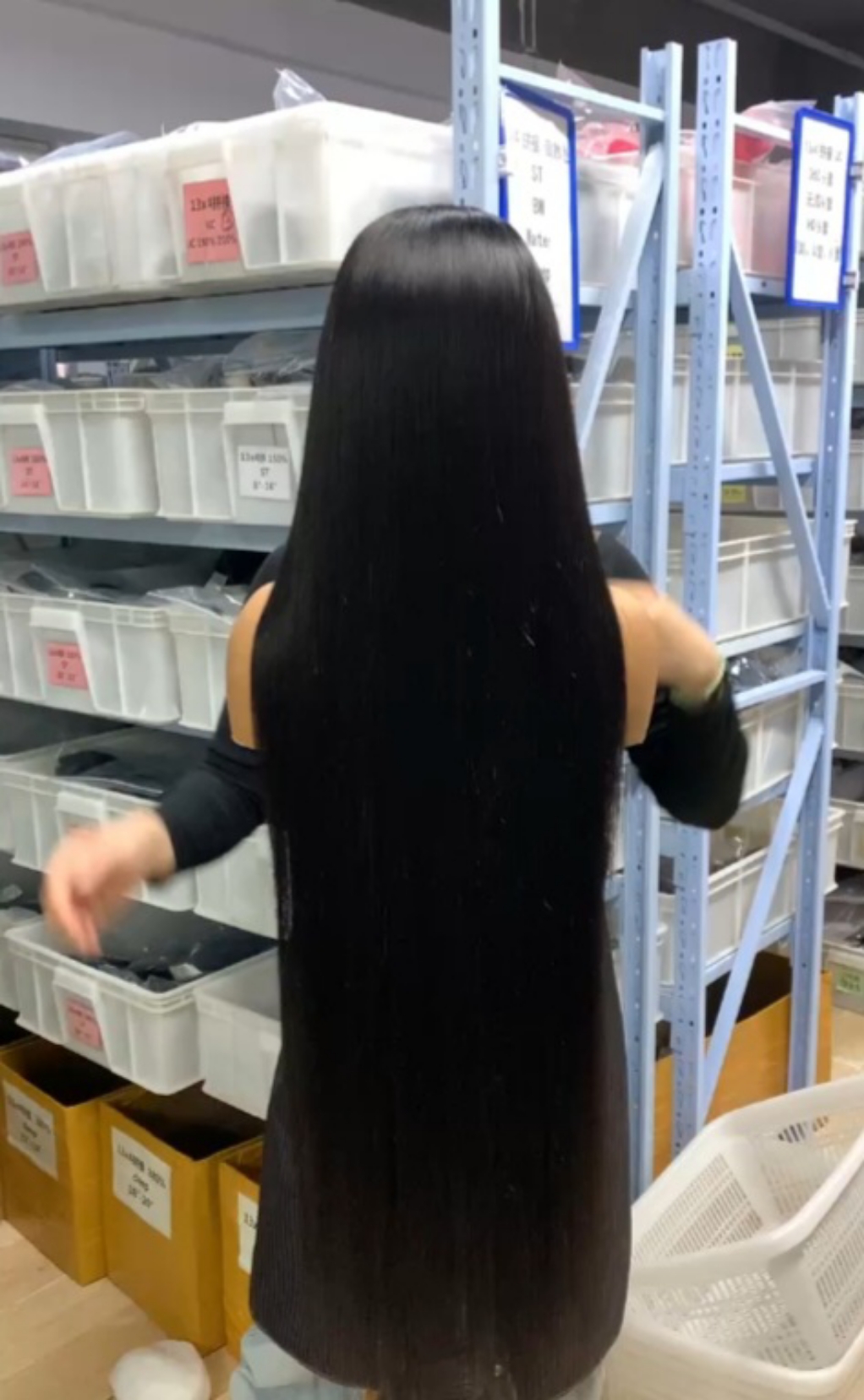Bone Straight Human Hair Black Wig