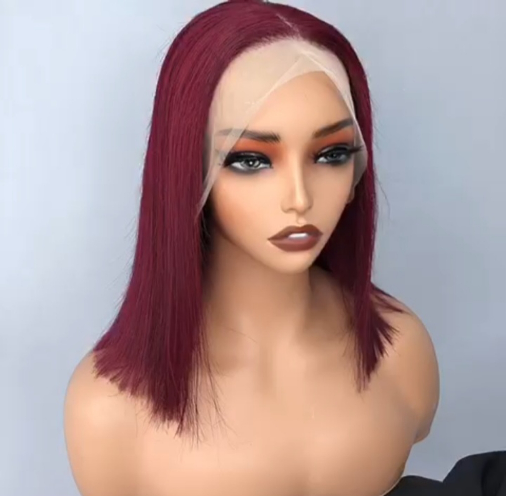 Wine Red Bob Lace Front Wig