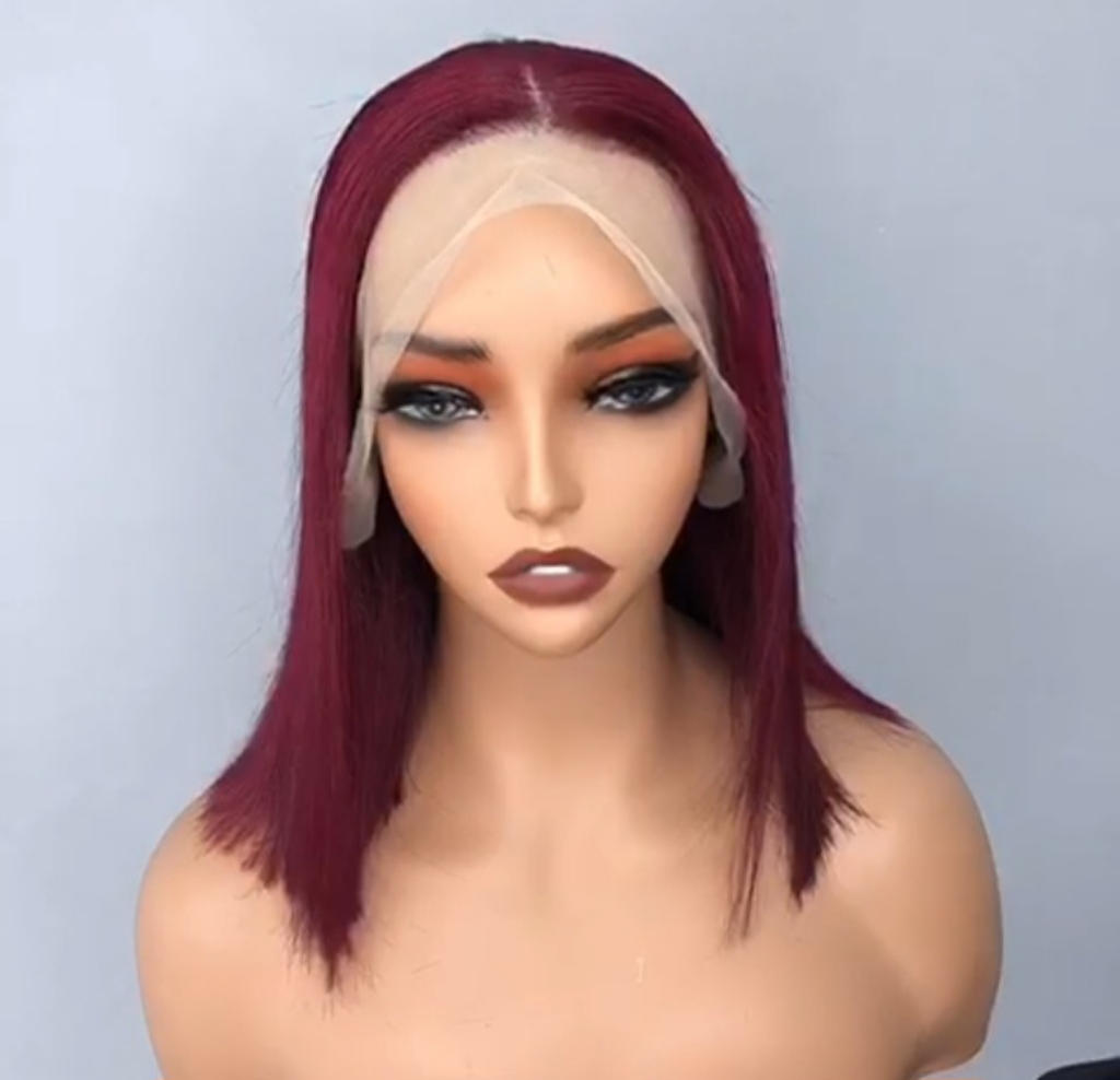 Wine Red Bob Lace Front Wig