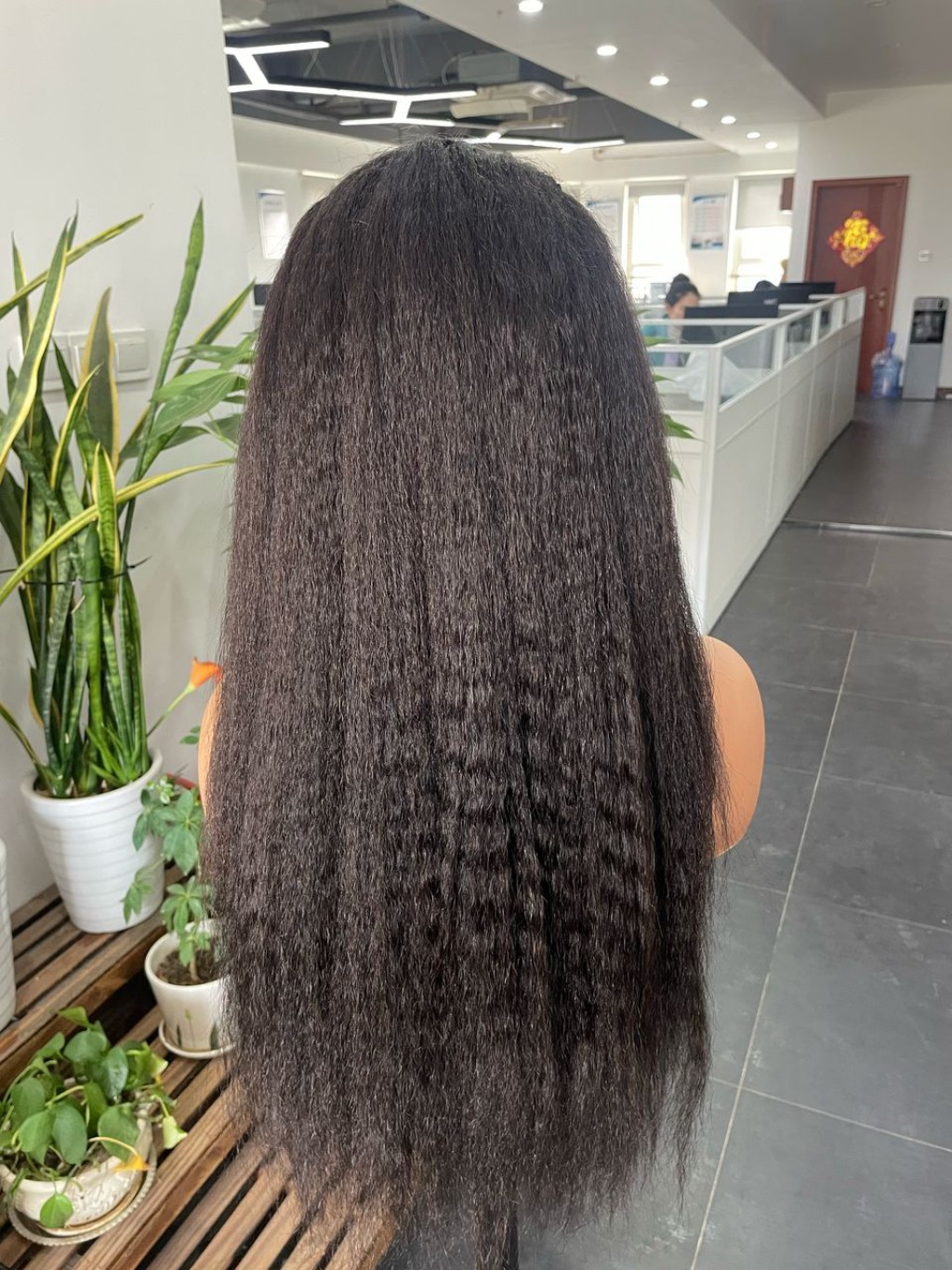 Kinky Straight Human Hair Lace Front Wig