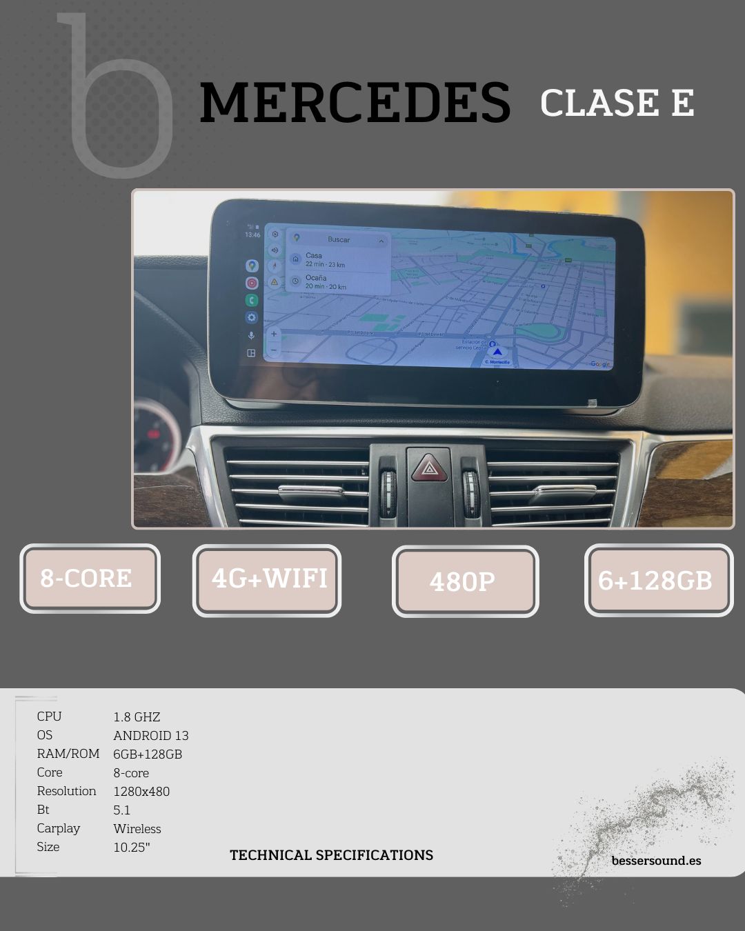 MERCEDES BENZ Clase E W212 Sist. multimedia Android 10,25"