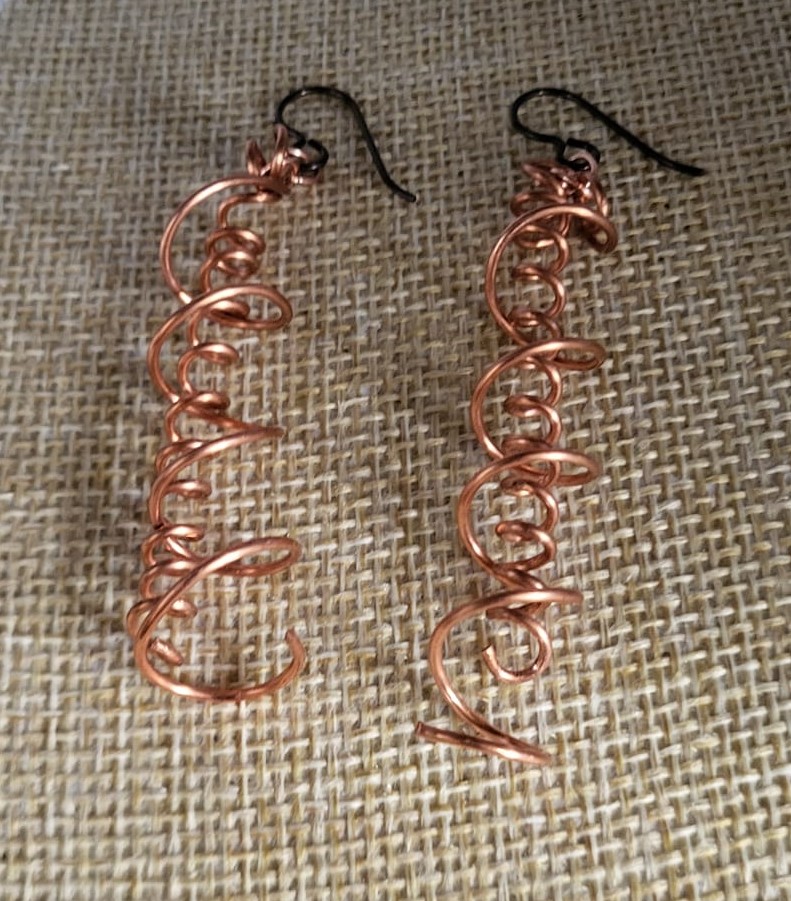 Copper Spiral Earrings