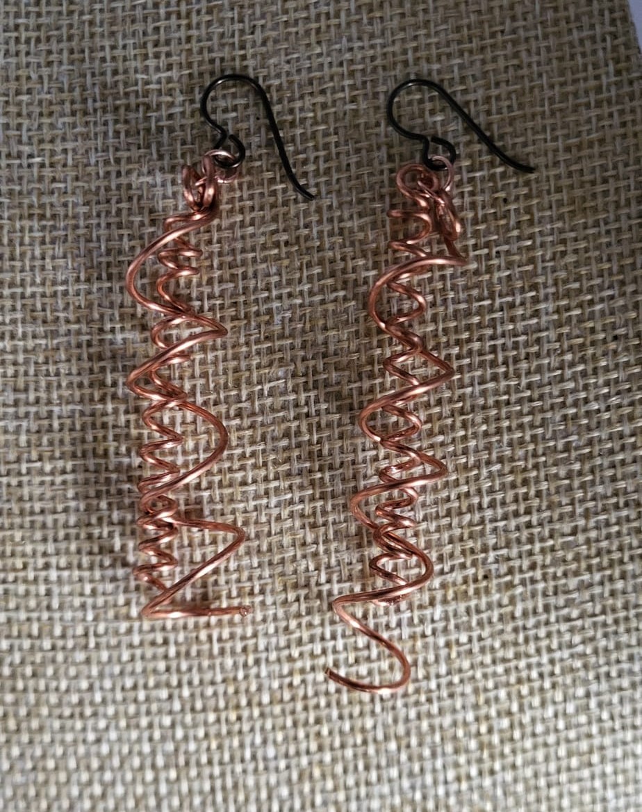 Copper Spiral Earrings