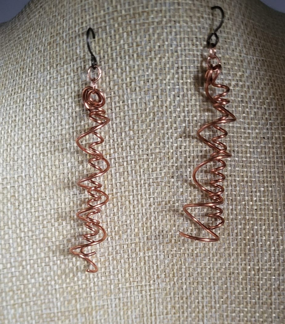 Copper Spiral Earrings
