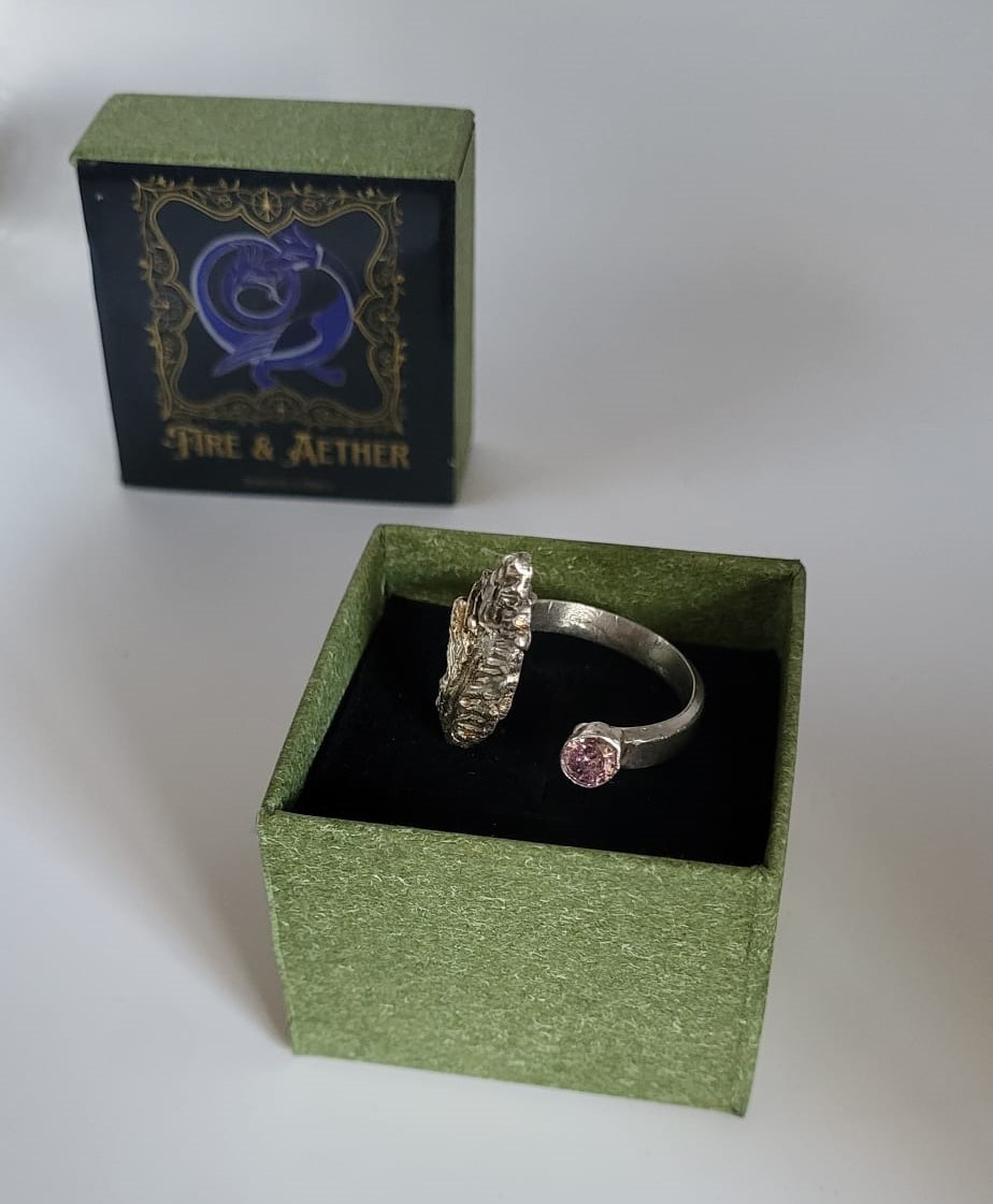 Silver Adjustable Feather Ring