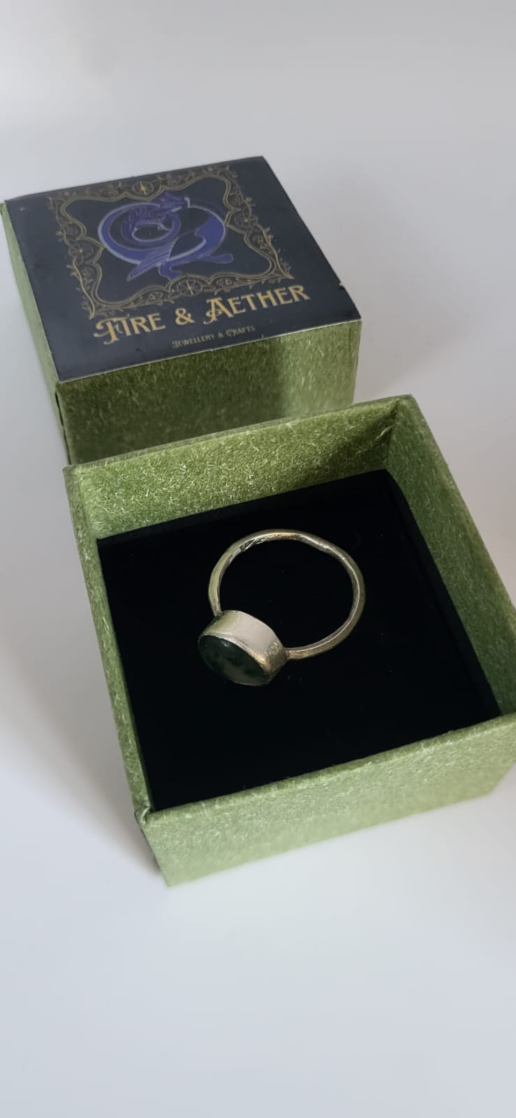 Moss Agate Vintage Style Ring 