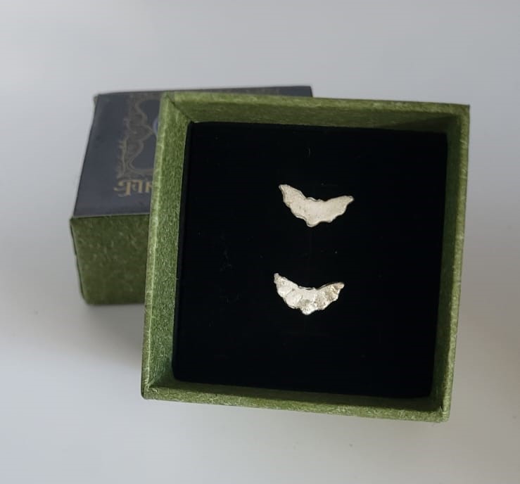 Silver Bat Stud Earrings