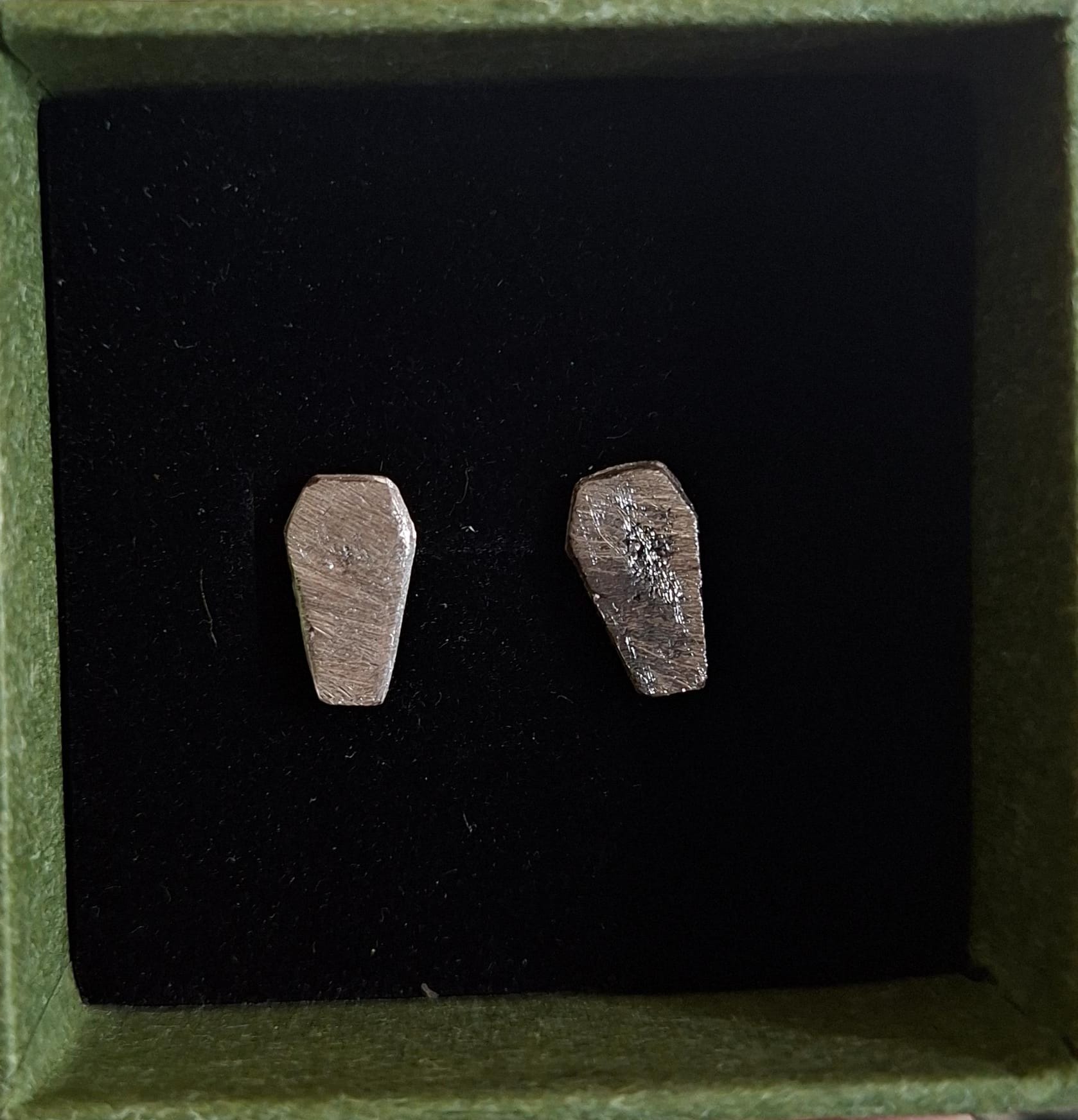 Coffin-shaped Metal Earrings