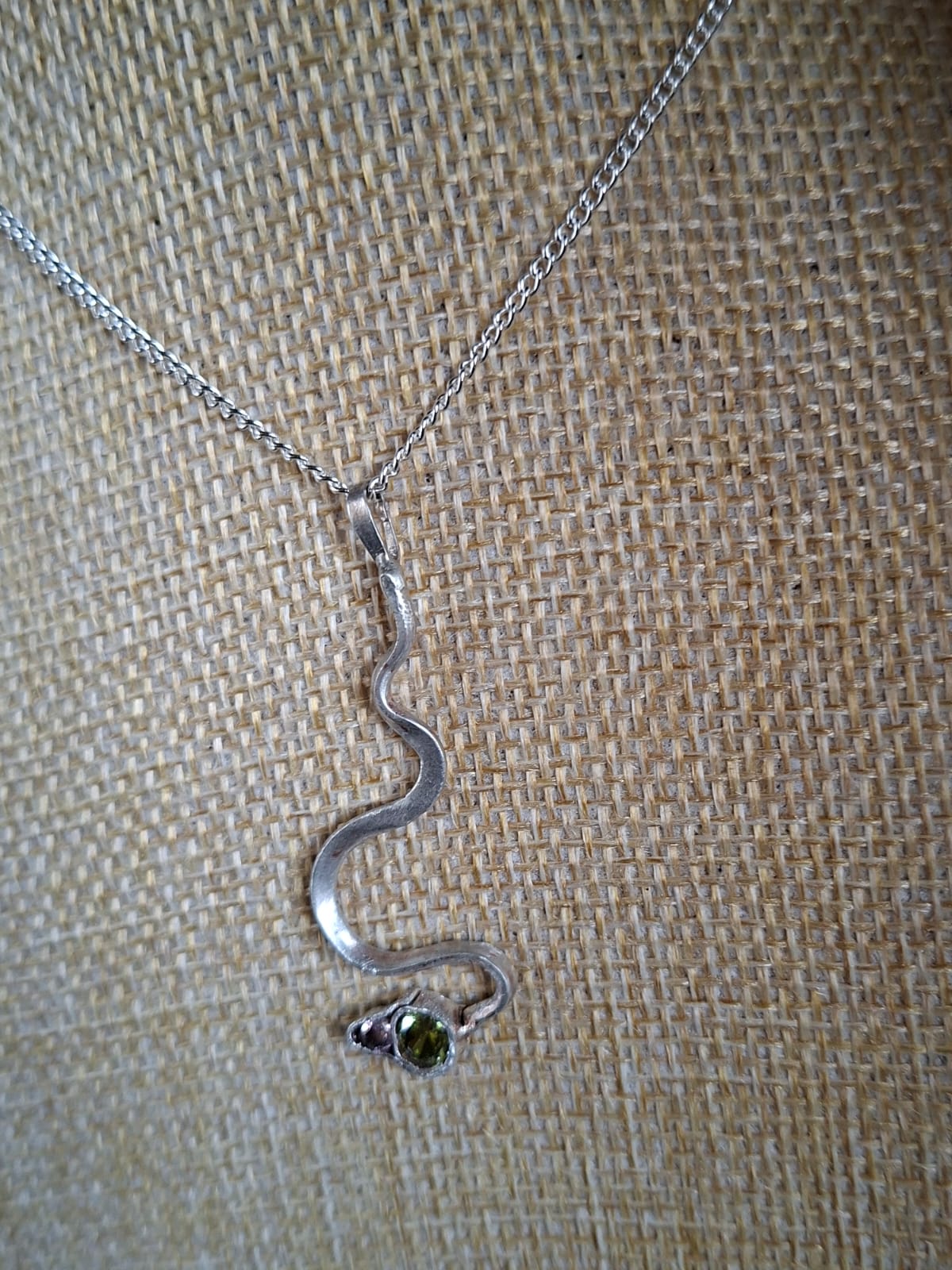 Silver Snake Pendant Necklace