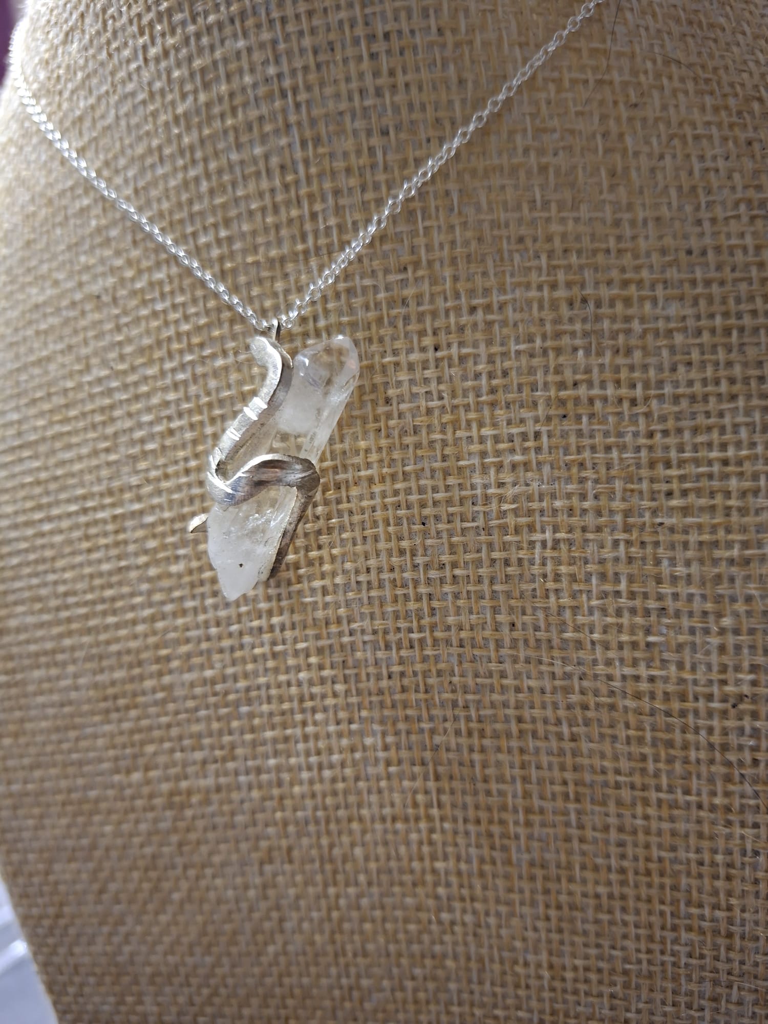 Snake and Crystal Pendant Necklace