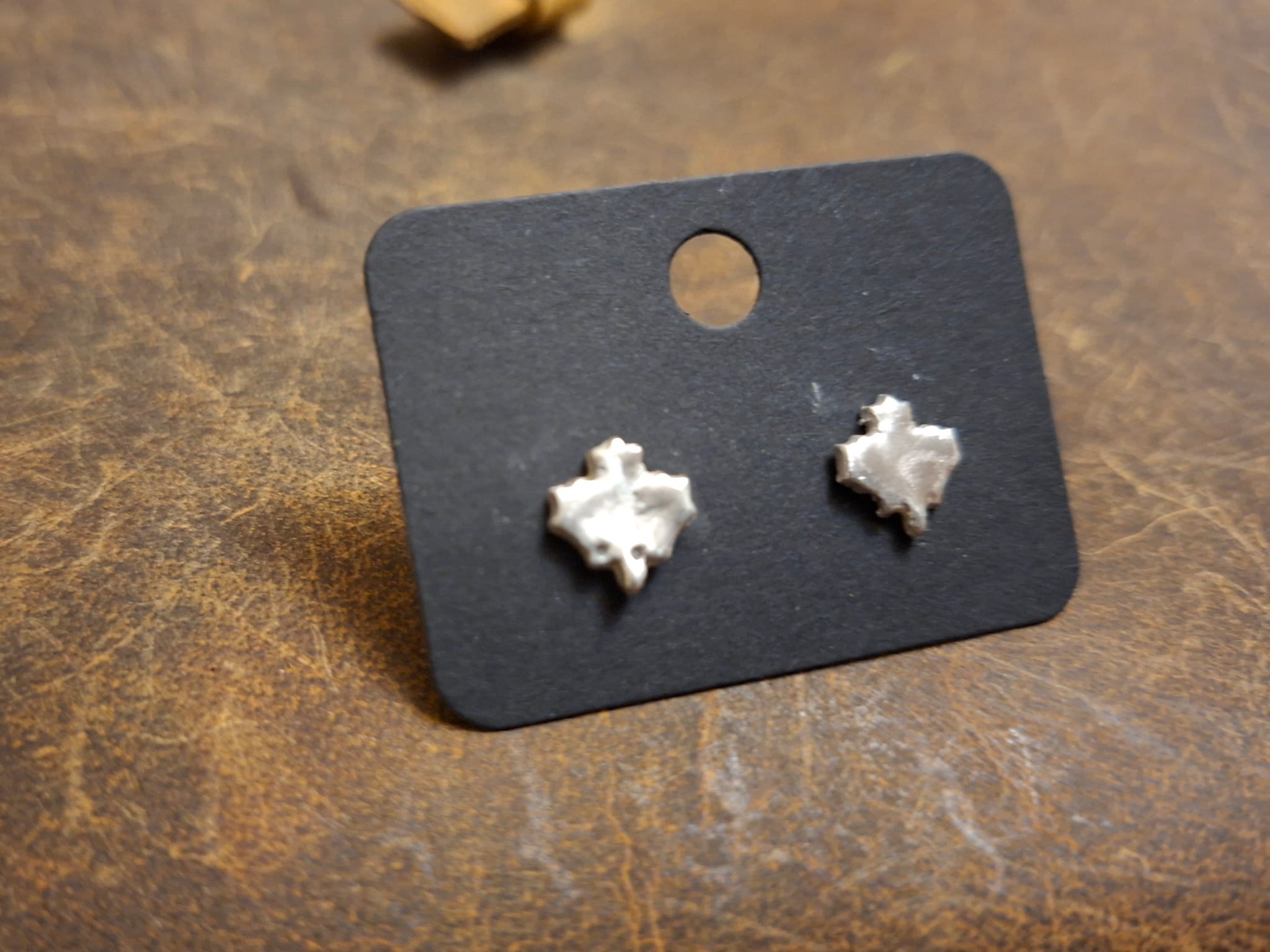 Silver Maple Leaf Stud Earrings