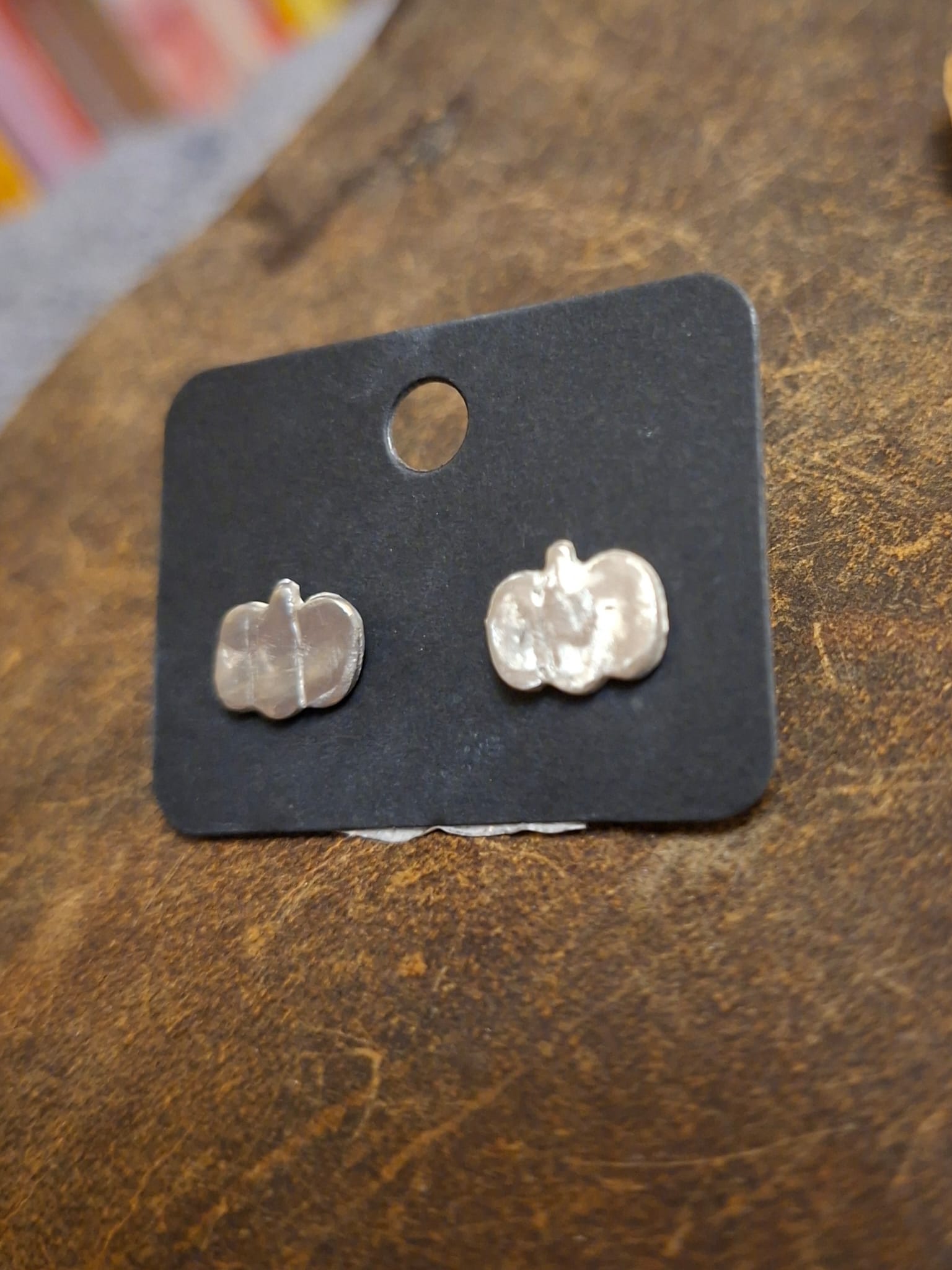 Silver Pumpkin Earrings