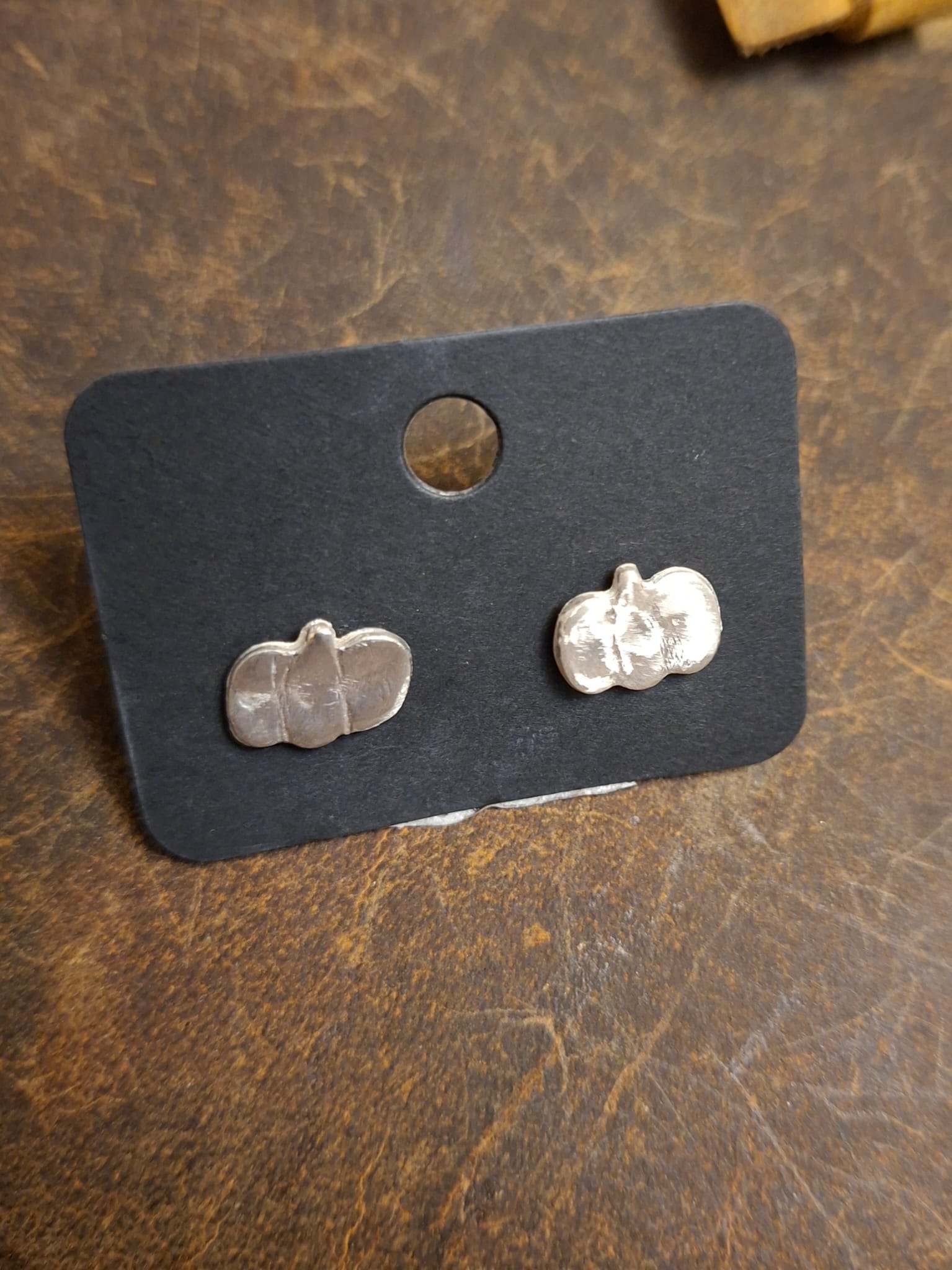 Silver Pumpkin Earrings