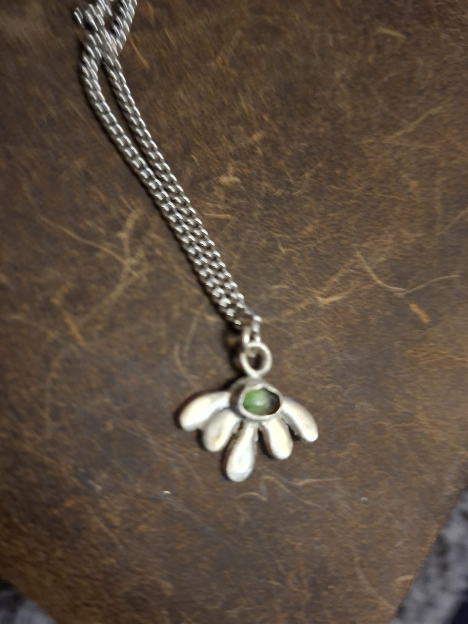 Silver Flower Pendant Necklace