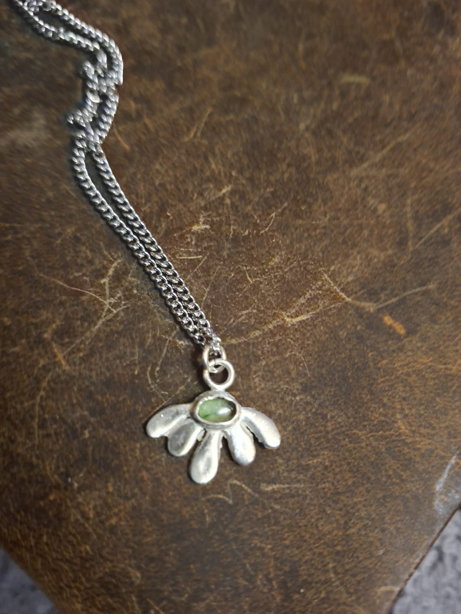 Silver Flower Pendant Necklace
