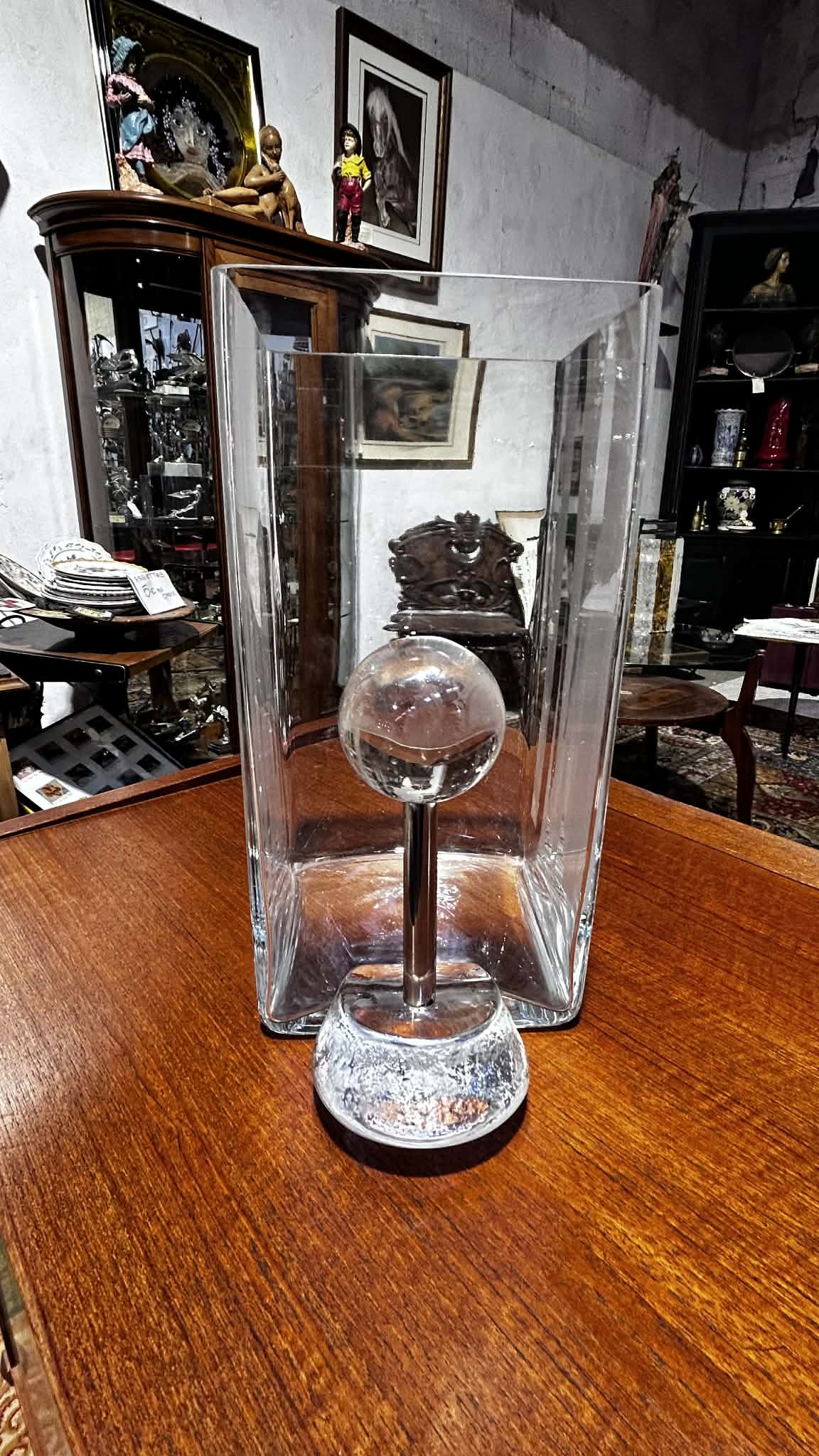 Ensemble en cristal taillé – Vase et presse-papiers