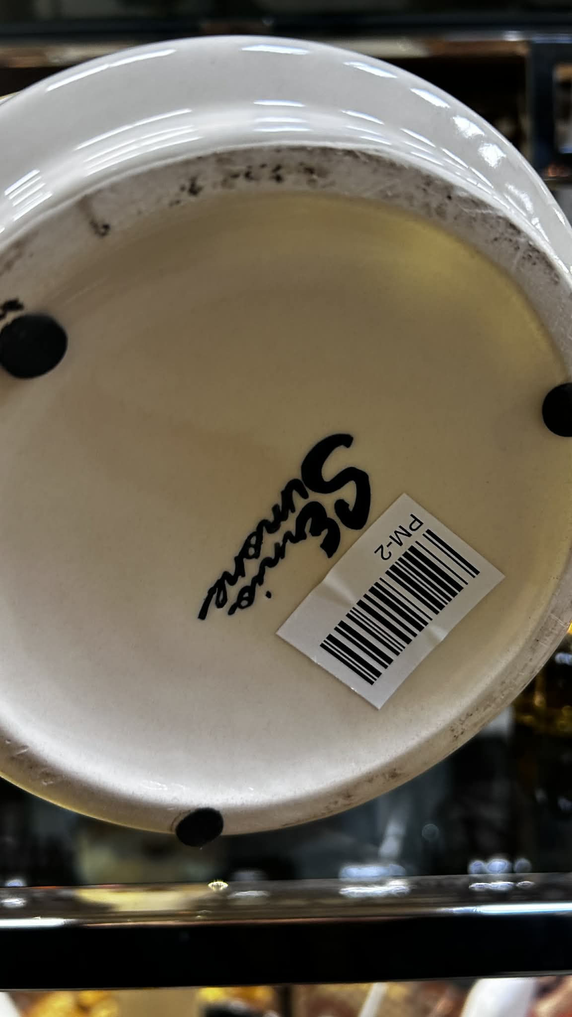 Vase visage en céramique émaillée