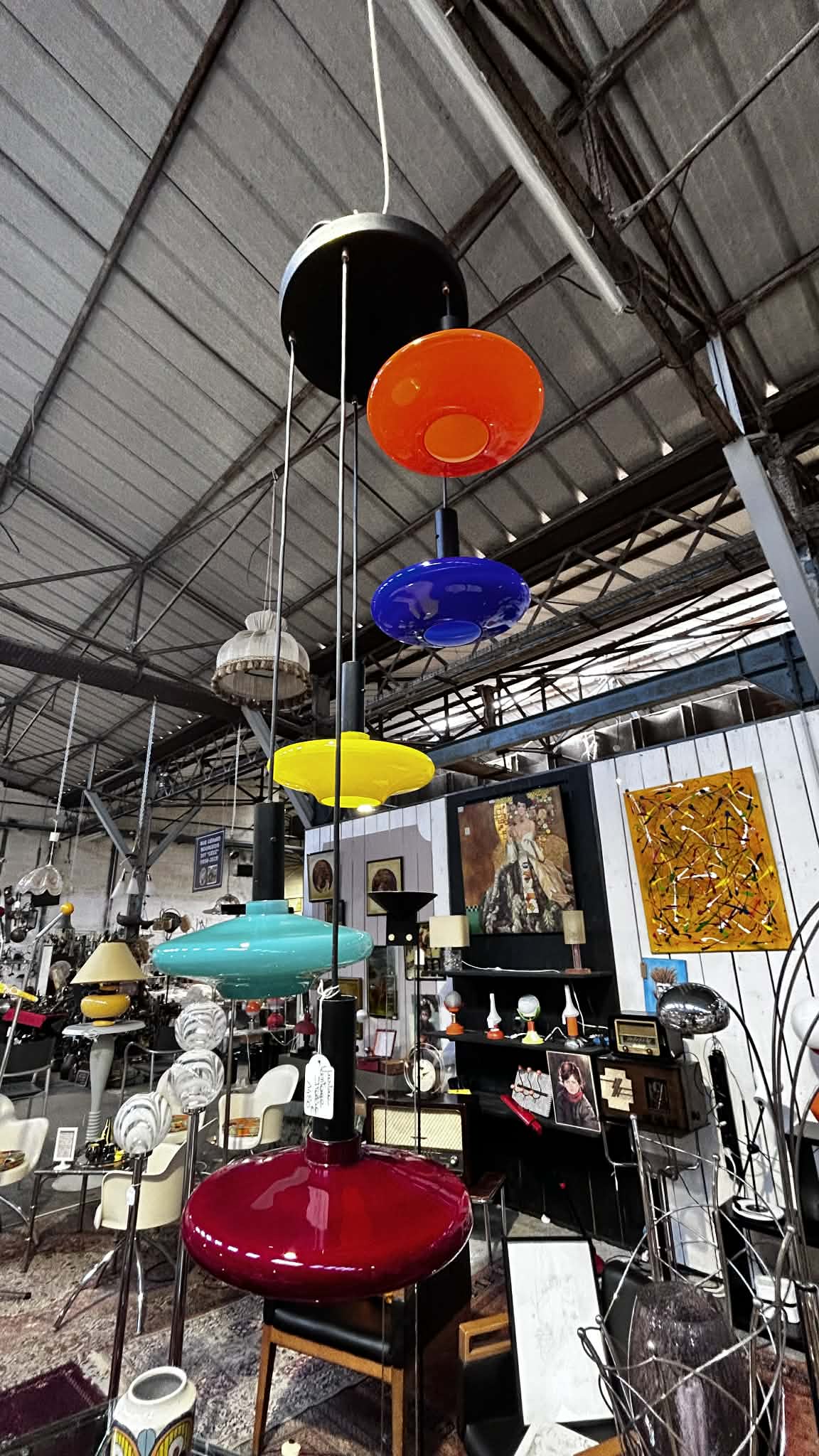 Suspension vintage multicolore