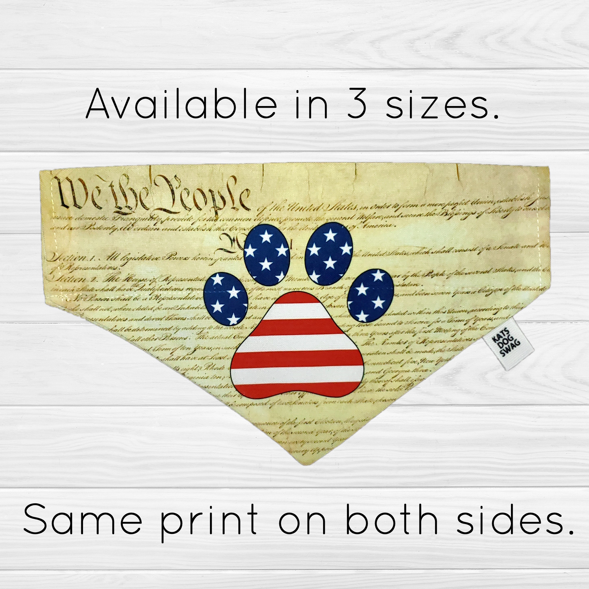 We the People Paw Print Bandana